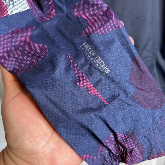 HELLY HANSEN On Route Shelter Jacket in Blue & Pink Pattern Outdoor Shell W's XS - Picture 8 of 11